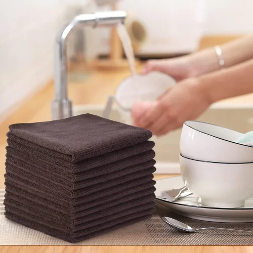 Miniatura 6 de Repasador Sinland Absorbent Microfiber Dish Cloth Kitchen Streak Free Cleaning Cloth Dish Rags Lens Cloths 12 pulgadas x 12 pulgadas Pack de 12