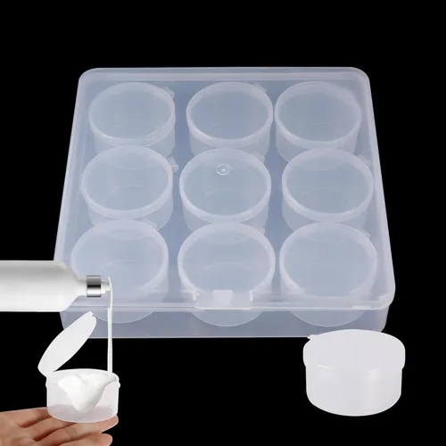 Miniatura 11 de 50 tarros de plástico para cosméticos de 0.18 oz/0.2 fl oz, estuche transparente con tapas a presión, portátil, almacenamiento de viajes, muestras