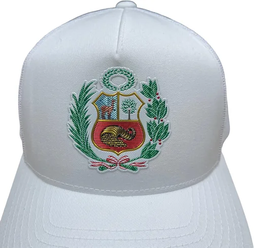 Miniatura 4 de PeruCoUSA Gorra Peru Escudo - Gorra de malla de camionero ajustable - Gorras de Peru