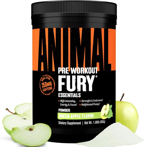 Miniatura 8 de Animal Fury - Suplemento en polvo antes del entrenamiento para energía y concentración, 0.18 onzas de BCAA y 350 mg de óxido nítrico de cafeína sin
