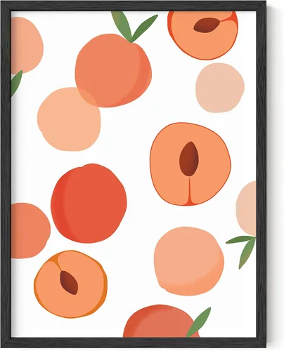 Miniatura 33 de HAUS AND HUES Fruit Art - Imagen de melocotón, decoración de pared de cocina, impresión de baño (marco beige, 24 x 36)
