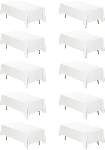 Miniatura 46 de Fixwal Paquete de 2 manteles rectangulares negros de 60 x 102 pulgadas, reutilizables, resistentes, lavables, para mesas de 6 pies, bodas, fiestas