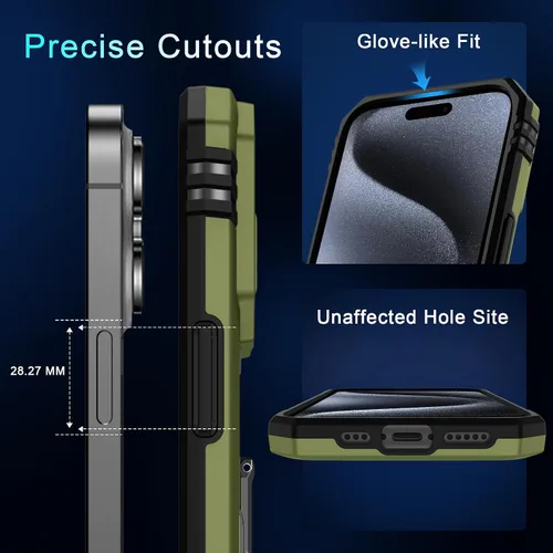 Miniatura 269 de DEERLAMN Funda para iPhone Xs Max con funda deslizante para cámara + protector de pantalla, soporte giratorio de anillo de grado militar a prueba