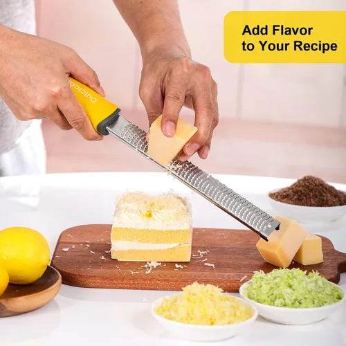 Miniatura 2 de Dulcicasa Rallador y rallador clásico – Zester de limón profesional de cocina para lima, queso, ajo, jengibre, chocolate, verduras, frutas