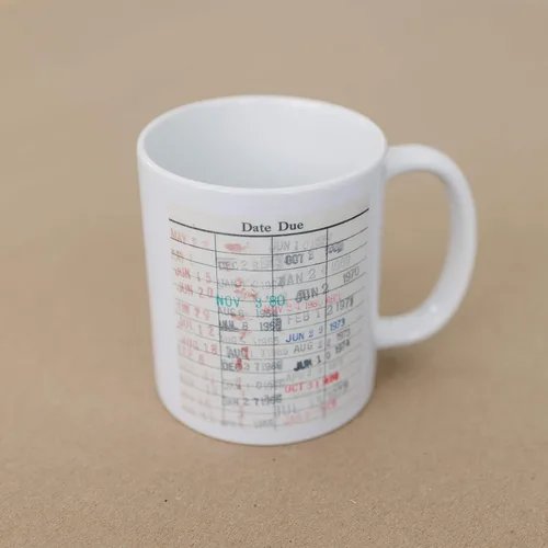 Miniatura 8 de Joyful Moose Taza de café con tarjeta de fecha de vencimiento de la biblioteca, regalo para lectores, bibliotecarios