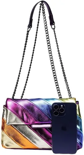 Miniatura 4 de Bolso de hombro para mujer, colorido bolso cruzado bolso de mano, bolso cuadrado para fiesta, noche, elegante y ligero