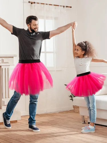 Miniatura 3 de Haconba Paquete de 3 faldas de tutú para correr, clásicas, elásticas, de 3 capas, tutú de tul para fiesta de cumpleaños