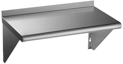 Miniatura 35 de ROCKPOINT Estante de acero inoxidable de 12 x 24 pulgadas, 250 libras, estantes comerciales de metal NSF para montaje en pared, estantería flotante