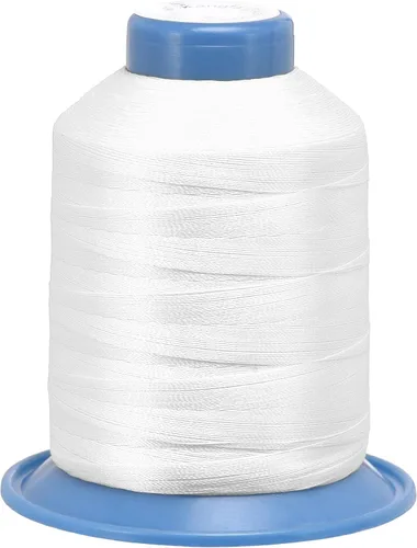 Miniatura 9 de uxcell Hilo de coser de poliéster extrafuerte de 1312 yardas, hilo de tapicería de 210D/0.013 in para costuras manuales y a máquina (azul)