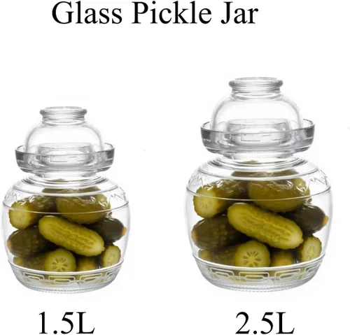 Miniatura 8 de Tarro de fermentación de vidrio, tarro de pepinillo de 2.5 L con tapa de sello de agua, kit de fermentación kit de fermentación para encurtidos