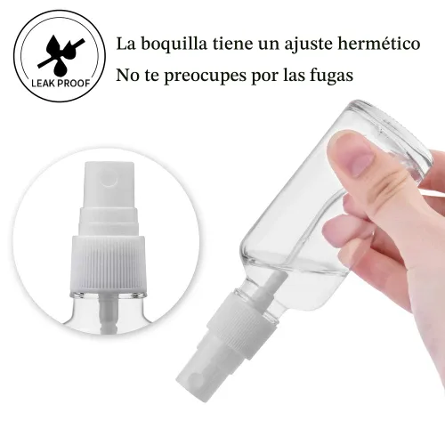 Miniatura 5 de Hydior Botellas rociadoras de vidrio transparente de 2 onzas para aceites esenciales, botella pequeña con pulverizador de plástico, juego de 3
