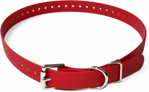 Collar para perro Educator de Biothane, resistente al agua y a los olores, con hebilla de metal y anillo en D, ajustable para un ajuste Rojo