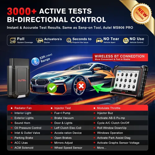 Miniatura 4 de Autel Escáner MaxiCOM MK900BT, 2026 MK900-BT Bidireccional OBD2 Herramienta de diagnóstico CAN FD DoIP, BT 2.0 Up. de MK900 MK808S MK808BT PRO MX900