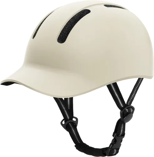 Miniatura 12 de Shinmax Casco de bicicleta – Casco de ciclismo ligero ajustable estilo gorra de béisbol con visera larga, tira reflectante, para viajes urbanos