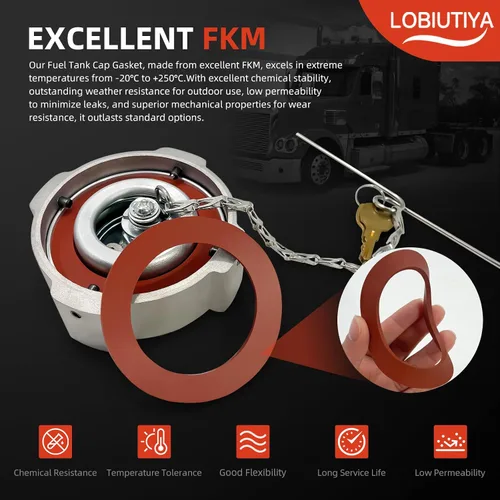 Miniatura 5 de Paquete de 2 tapas de depósito de combustible hembra de 3 pulgadas con bloqueo de giro de 1/4, compatible con Freightliner Century 112, Cascadia