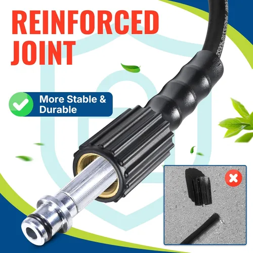 Miniatura 5 de YAMATIC - Manguera de lavado a presión súper flexible de 50 pies 1/4", resistente a torceduras, reemplazo de manguera de lavadora de presión