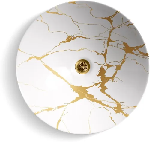 Miniatura 2 de KOHLER K-28039-AUR-0 ARTIST EDITIONS Aureus - Lavabo de baño semiempotrado, sin desbordamiento, redondo, 16-3/4 pulgadas, color blanco