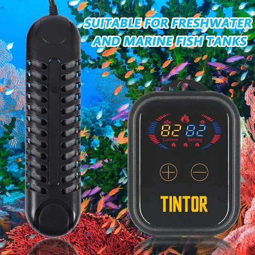 Miniatura 5 de Calentador sumergible para acuario, calentador de tanque de peces de 800 W/1200 W, calefacción de doble tubo, calentamiento rápido y ahorro