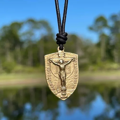 Miniatura 2 de Collar de oro con crucifijo de la Virgen María Jesús – Medalla de los Milagros de Mujer, Medalla de Plata para Hombres, Joyería Religiosa, Regalos