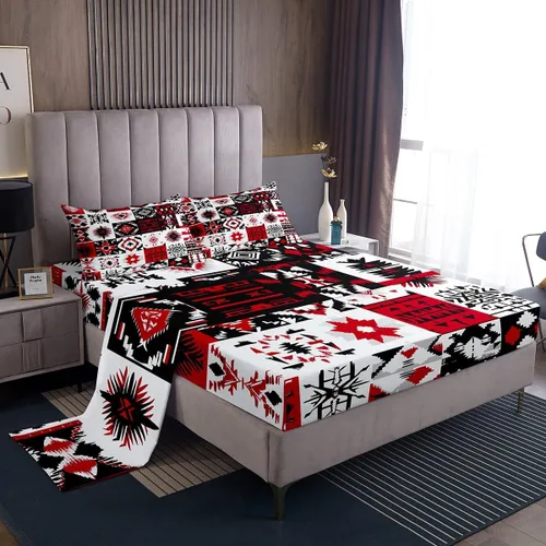 Miniatura 30 de Erosebridal Southwestern - Juego de ropa de cama tamaño individual, diseño étnico étnico geométrico, bohemio, azteca, para niños, adolescentes