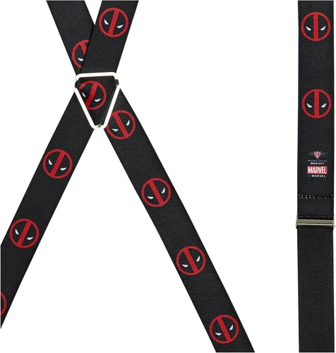Miniatura 2 de Buckle-Down Marvel Universe Suspenders-Deadpool Logo NegroRojoBlanco