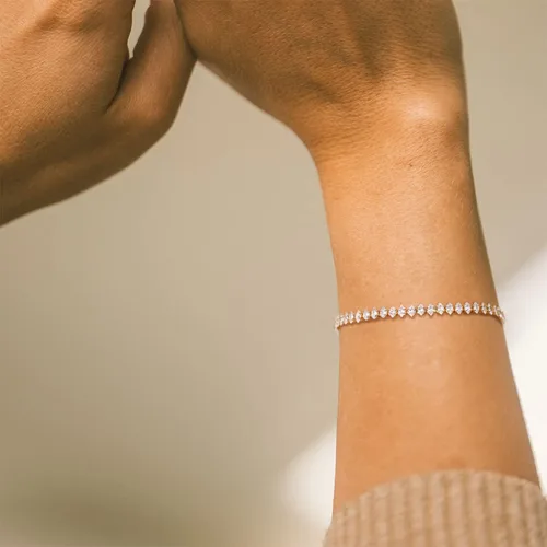 Miniatura 4 de MEVECCO - Brazalete para mujer, chapado en oro de 14 quilates, cadena delicada, joyería simple, bonita, hecha a mano y minimalista para ella