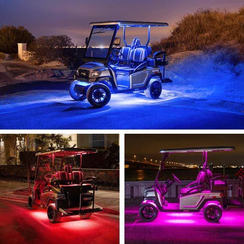 Miniatura 4 de LEDGlow Kit eléctrico de 12 piezas LED de millones de colores de 12 V-72 V para carrito de golf de 4 plazas, toldo para pozo de rueda y luces