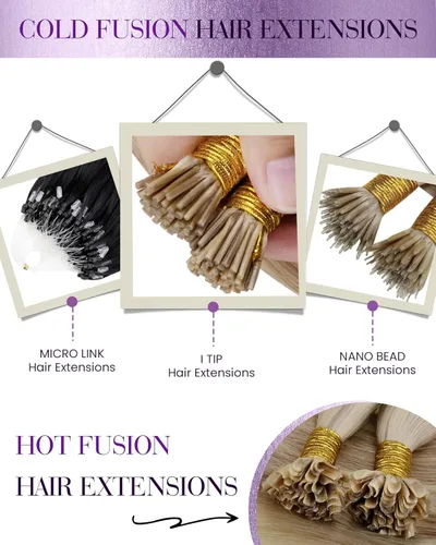 Miniatura 7 de LaaVoo I Tips - Extensiones de cabello humano real con punta en I, color marrón oscuro con balayage, extensiones de cabello humano con punta en I