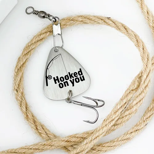 Miniatura 6 de Señuelo de pesca personalizado, regalo de señuelo de pesca enganchado en ti, regalo para novio, regalo de hombre, regalo de cumpleaños, nombre