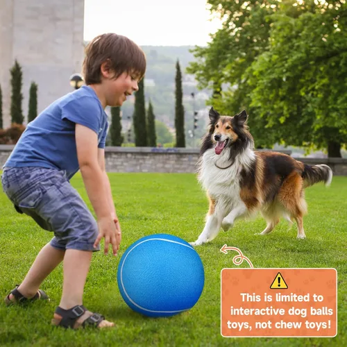 Miniatura 5 de QDAN Pelota de tenis gigante grande para perros: pelota grande de 9.5 pulgadas para perros para jugar al aire libre, pelotas de tenis grandes