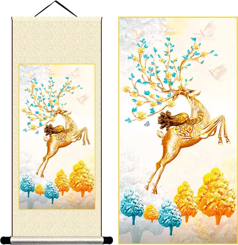 Miniatura 5 de Grace Art Pergamino de pared asiático, Yin acuático y yang