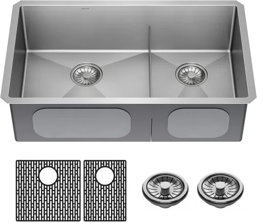 Miniatura 21 de DELTA FAUCET Delta Lenta 953034-24SL-SS - Fregadero de cocina de acero inoxidable calibre 16 de 24 pulgadas con accesorios, color satinado