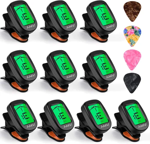Miniatura 8 de AARVI Afinador de guitarra con clip para todos los instrumentos, guitarra acústica/eléctrica, ukelele, bajo, violín, banjo, pantalla LCD grande