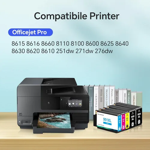 Miniatura 2 de 950XL 951XL - Paquete combinado de cartuchos de tinta de repuesto para HP 950XL 951XL para impresoras HP Officejet Pro 8600 8610 8630 8620 8615 8625