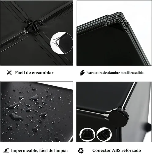 Miniatura 7 de AWTATOS Organizador de Almacenamiento en Cubos, Estantes de Cubos de Almacenamiento Estantería, 6 Cubos Organizadores de Closet y Almacenamiento