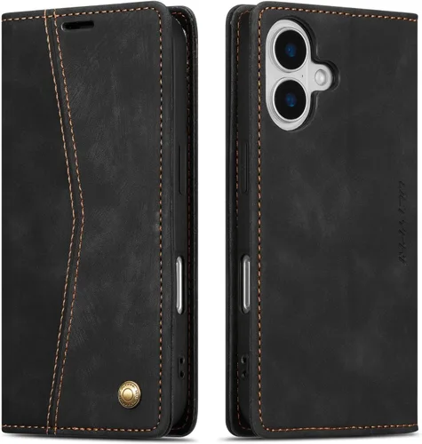 Miniatura 27 de QLTYPRI Para iPhone Air Case Wallet Con Tarjetero, Vintage PU Cuero Kickstand Cierre Magnético A Prueba De Golpes Folio Libro Funda Para IPhone 17