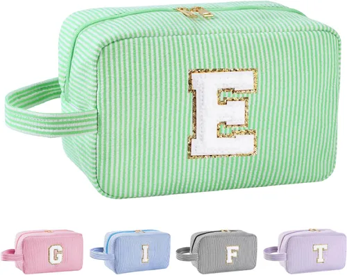 Miniatura 73 de Regalos personalizados para mujeres, bolsa de maquillaje con inicial, bolsa de maquillaje de viaje, bolsa de cosméticos, bolsa de artículos