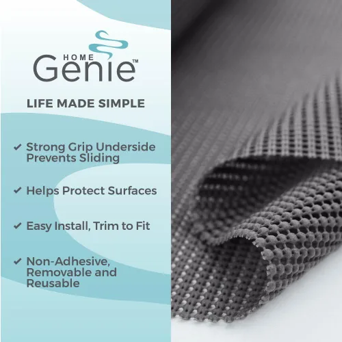 Miniatura 2 de HOME GENIE - Forro para estantes, cajones y armarios, duradero con fuerte agarre, 30.5 cm x 6 m, forros no adhesivos para proteger gabinetes de Gris