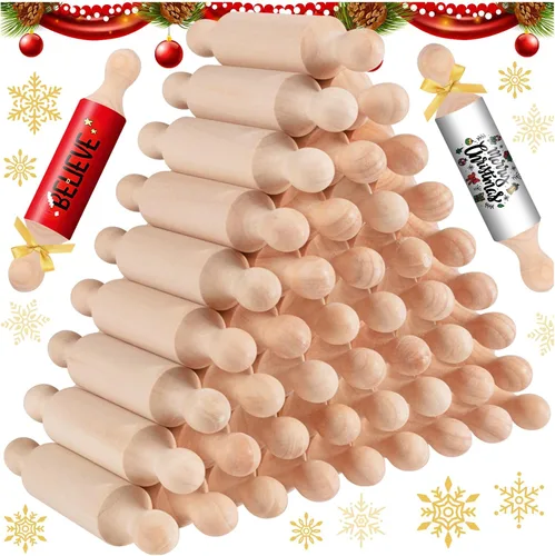 45 rodillos de madera para cocina larga para hornear masa pequeña para niños, pasta de fondant, pizza, manualidades y juego imaginativo para