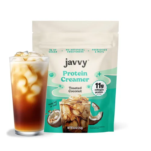 Miniatura 10 de Javvy Crema proteica para café, crema sin azúcar con 0.43 onzas de colágeno, aceite MCT, crema de café keto en polvo para el cabello, la piel