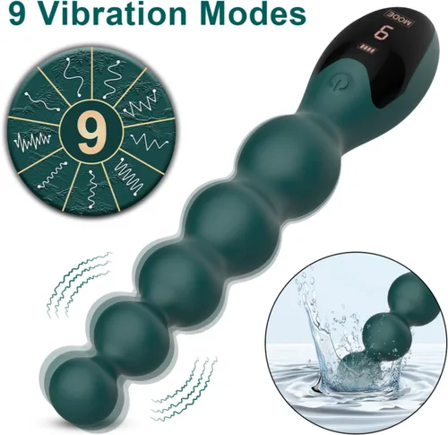 Miniatura 2 de Vibrador vibrador de cuentas anales para hombres y mujeres, vibrador anal, juguetes sexuales anales con pantalla digital LED