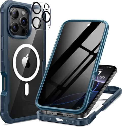 Miniatura 44 de seacosmo para iPhone Air Funda, Carcasa Completa con Protector de Privacidad de Vidrio Templado 9H Integrado y Protector de Lente de Cámara
