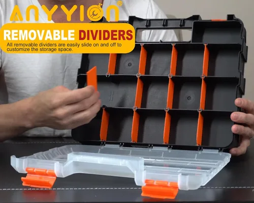 Miniatura 3 de Anyyion Organizador de piezas pequeñas, organizador de piezas de doble cara de 34 compartimentos con divisores extraíbles para accesorios