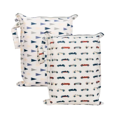 Miniatura 18 de Tiny Twinkle Bolsas Húmedas a Prueba de Desorden Paquete de 2 Bolsas Húmedas Reutilizables e Impermeables para Trajes de Baño Ropa de Bebé