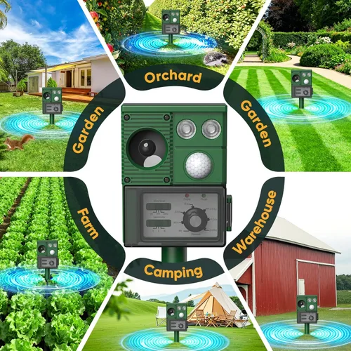Miniatura 8 de 2026 Upgraded Solar Ultrasonic Animal Repellent, Deer Repellent Devices Cat Repellent Outdoor Squirrel Repellent Dog Raccoon Skunk Rabbit Rodent