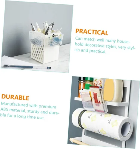 Miniatura 7 de BESTonZON Caja de 4 piezas para refrigerador de puerta lateral, caja de almacenamiento de escritorio, organizador de congelador, mini contenedores
