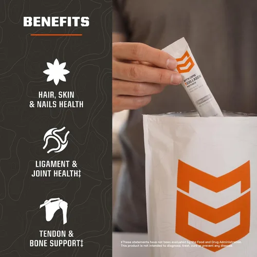 Miniatura 4 de MTN OPS Paquetes de proteína de colágeno en polvo, 30 paquetes por bolsa de proteína sin sabor, altamente digerible con 0.23 onzas de proteína por