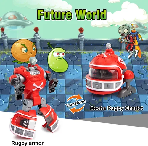 Miniatura 4 de Maikerry Juego de figuras de juguete PVZ 3 en 1, robot jefe de tiburón deformación, figuras de acción, regalos de cumpleaños y fiesta para niños