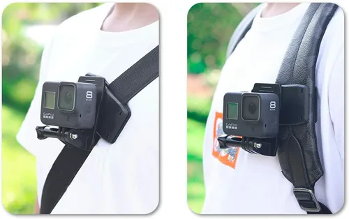 Miniatura 6 de Soporte de correa de mochila con clip rápido compatible con Gopro Hero 11/10/9/8/7/6 (2018)/5 Negro, DJI Osmo Action y más