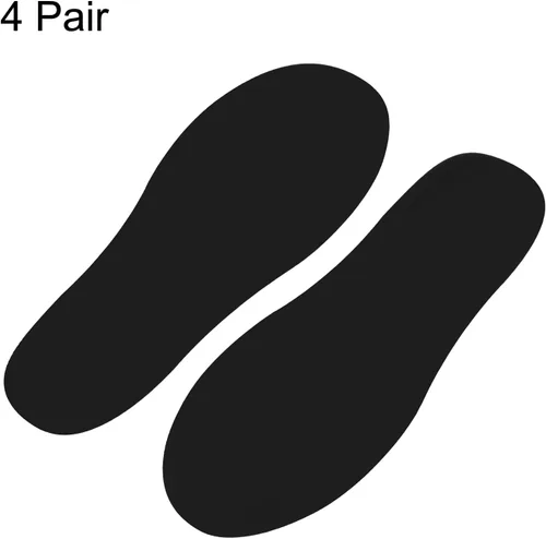 Miniatura 3 de PATIKIL Adhesivo de huellas de 6 x 2 pulgadas, 4 pares de PVC para suelo de zapatos pequeños para decoración de clase, guía de escaleras, color negro